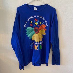 Be Kind Blue Long Sleeve shirt 2XL